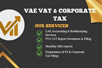 do uae bookkeeping, uae vat return, uae corporate tax filing