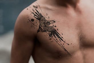 custom an abstract black tattoo design