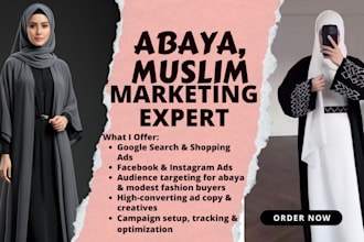 do abaya marketing expert muslim wear google, facebook social media ads campaign