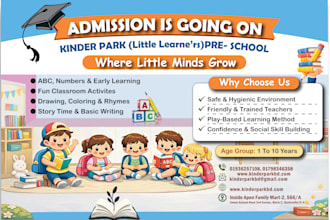 design colorful pre school and kinder park admission flyer