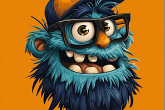design unique cartoon character, mascot logo