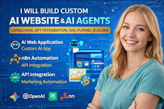 build custom ai website ai agents langchain gpt integration ghl funnel builder