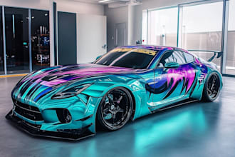 make awesome car wrap design and vehicle wrap design
