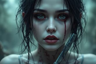 draw a horror character illustration