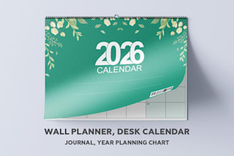 do desk yearly wall calendar or planner design