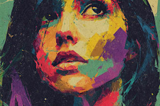 paint expressive colorful abstract portraits