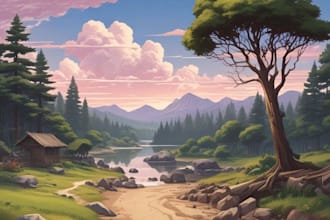 draw anime style background art illustration for vtuber