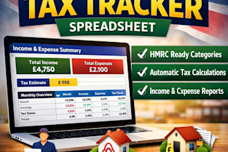 create a UK self employed income tax tracker spreadsheet for hmrc