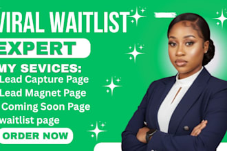 build waitlist landing page, sales funnel landing page product page for waitlist