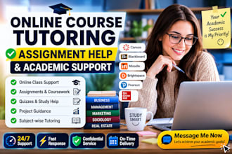 provide online course tutoring, assignment help and academic support