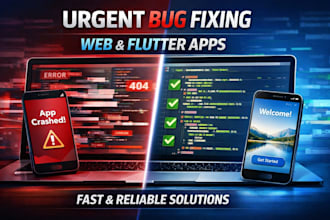 urgent bug fixing  error resolution for web  flutter apps