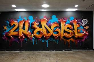 create graffiti art design for your logo or text