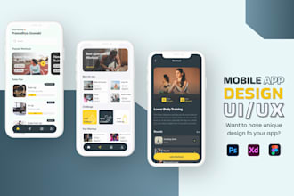 do premium mobile app uiux design, app ui design in figma