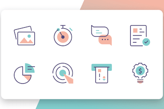 do high quality icon design, custom icons, and vector icon set
