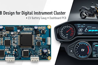 do pcb design for digital instrument cluster, speedometer  ev gauge