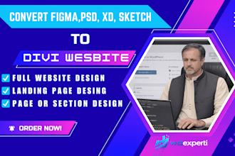 convert figma design to divi wordpress website