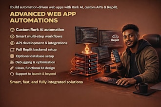 build web app automations using rork ai, custom api and replit