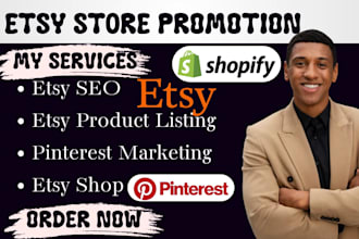 setup etsy shop promotion etsy SEO listing pinterest shopify marketing etsy shop