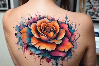 create a beautiful watercolor flowers tattoo design for you