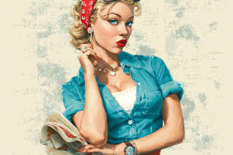 pin up girl and pin up girl illustration