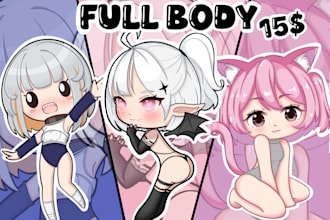 draw a cute anime chibi character custom kawaii style