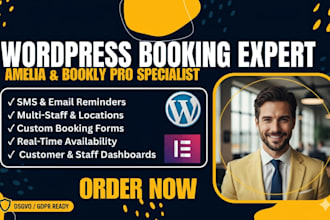 setup wordpress amelia bookly booking pro appointment scheduler calendar website