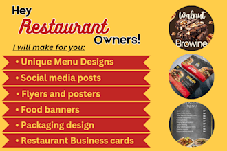 design anything for your food business and restaurants