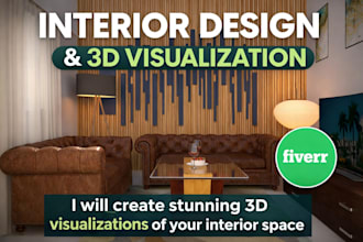 design modern living room interior with realistic 3d