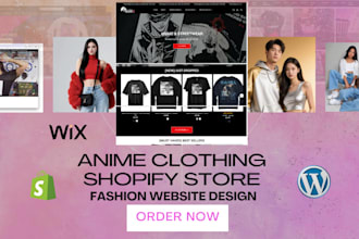 design anime clothing shopify store manga otaku merch pod cosplay fashion store