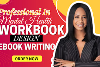 create ebook online course, mental health workbook journal design, ebook writer