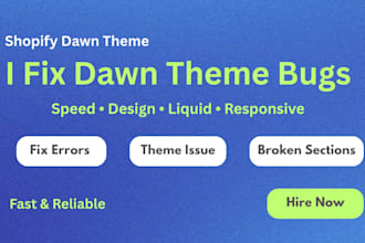 fix shopify dawn theme and checkout errors and liquid section issues