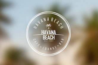 design a modern beach bar and nightclub café and restaurant logo