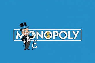 design a classic board game inspired monopoly style logo for your brand
