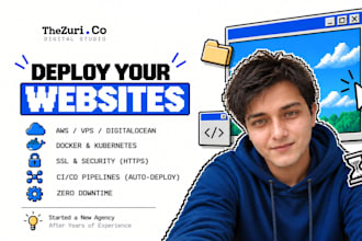 deploy, setup website on vps, google cloud, AWS, hostinger, docker, etc