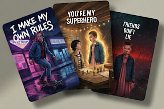 design stranger things inspired oracle card deck printable with custom dialogues