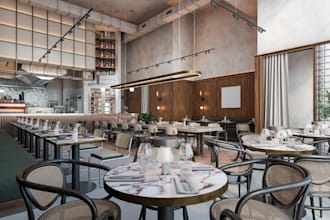 build 3d restaurant interior, dining room,open kitchen, bar layout,cgi rendering