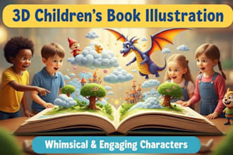 illustrate children story book illustration, comic book kid story children story