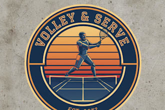 design a modern and professional tennis court logo for your brand