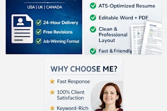 write ats friendly resume for USA, UK, canada