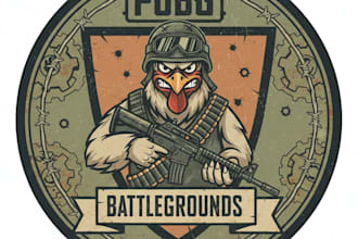design a custom pubg style mascot logo for your gaming team