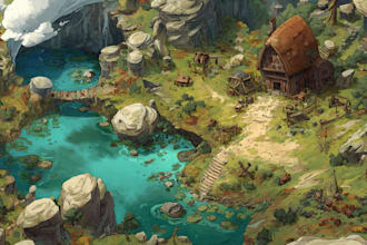 design awesome character dnd rpg fantasy cartoon art and map