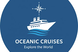 design a luxury and modern cruise ship logo for your brand