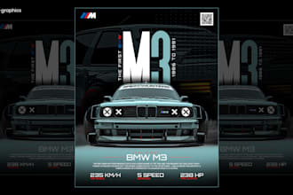 design an aesthetic car poster, banner, or flyer