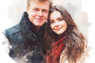 create a stunning watercolor family portrait