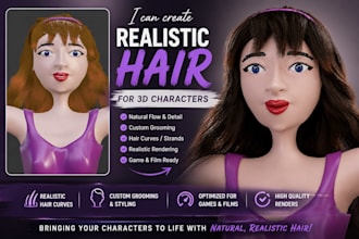 create visually realisitc metahuman hair for 3d characters