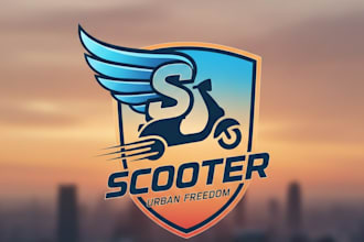 design a modern and dynamic scooter logo for your brand