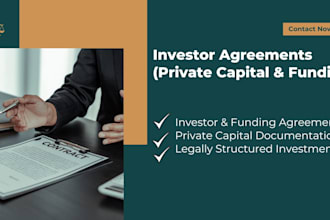 draft professional investor agreements for private funding and capital raises