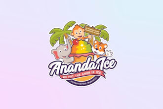 make magnificent fun logo for tropical shaved ice business