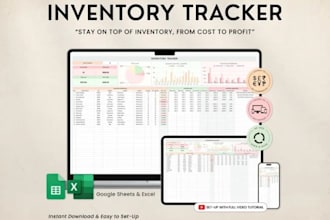 design automate google excel 2026 etsy spreadsheet inventory tracker csv data