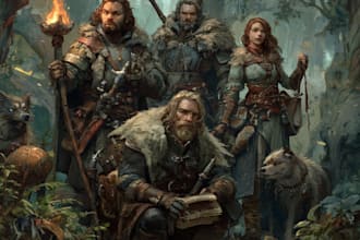 design custom dnd party portraits and group art